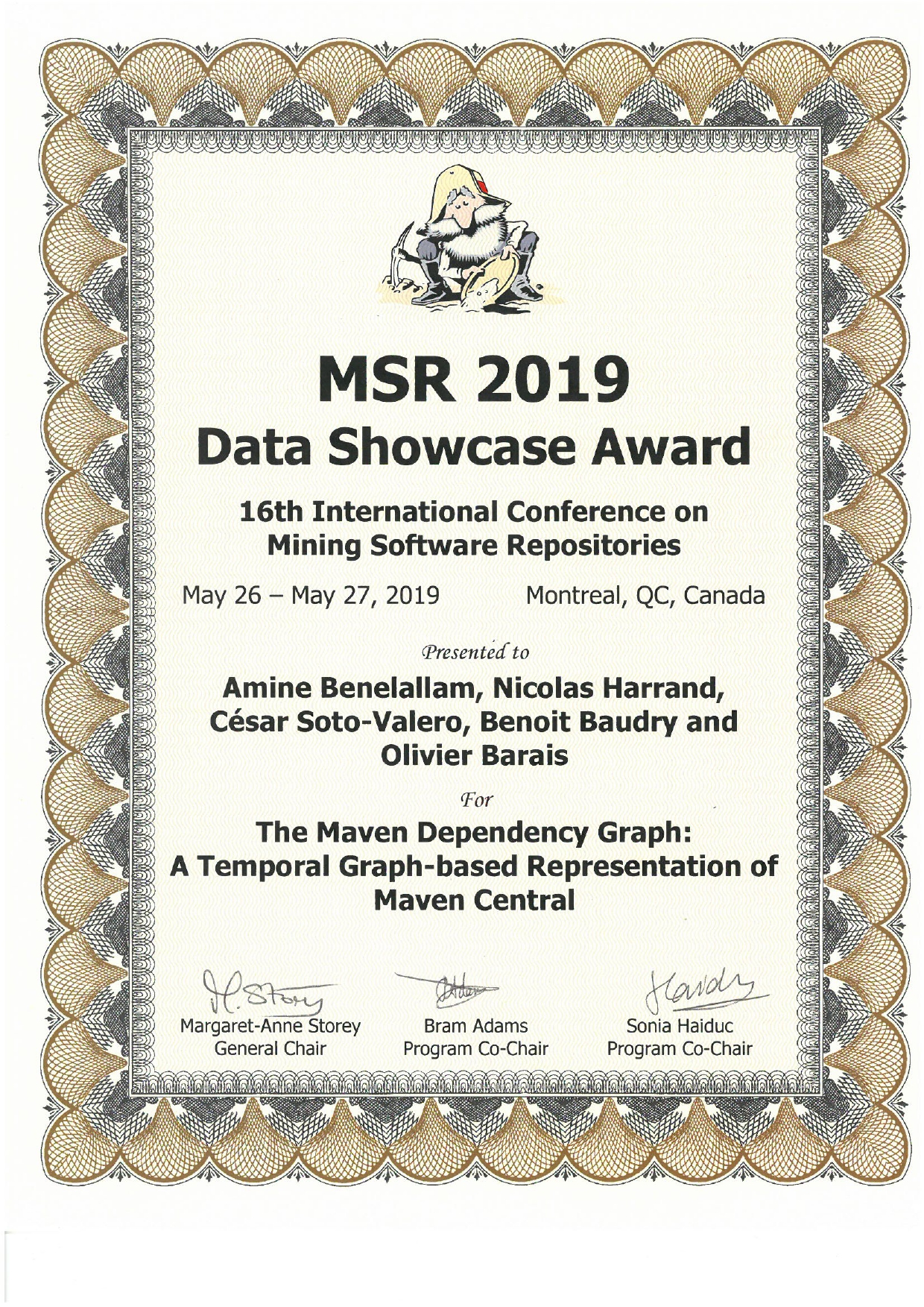 MSR Data Showcase Award